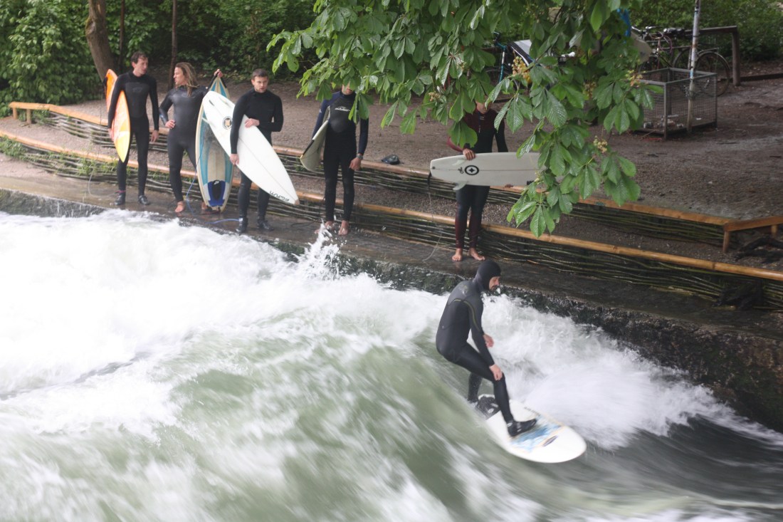 A view from the bridge: surfing Munichs Eisbach River